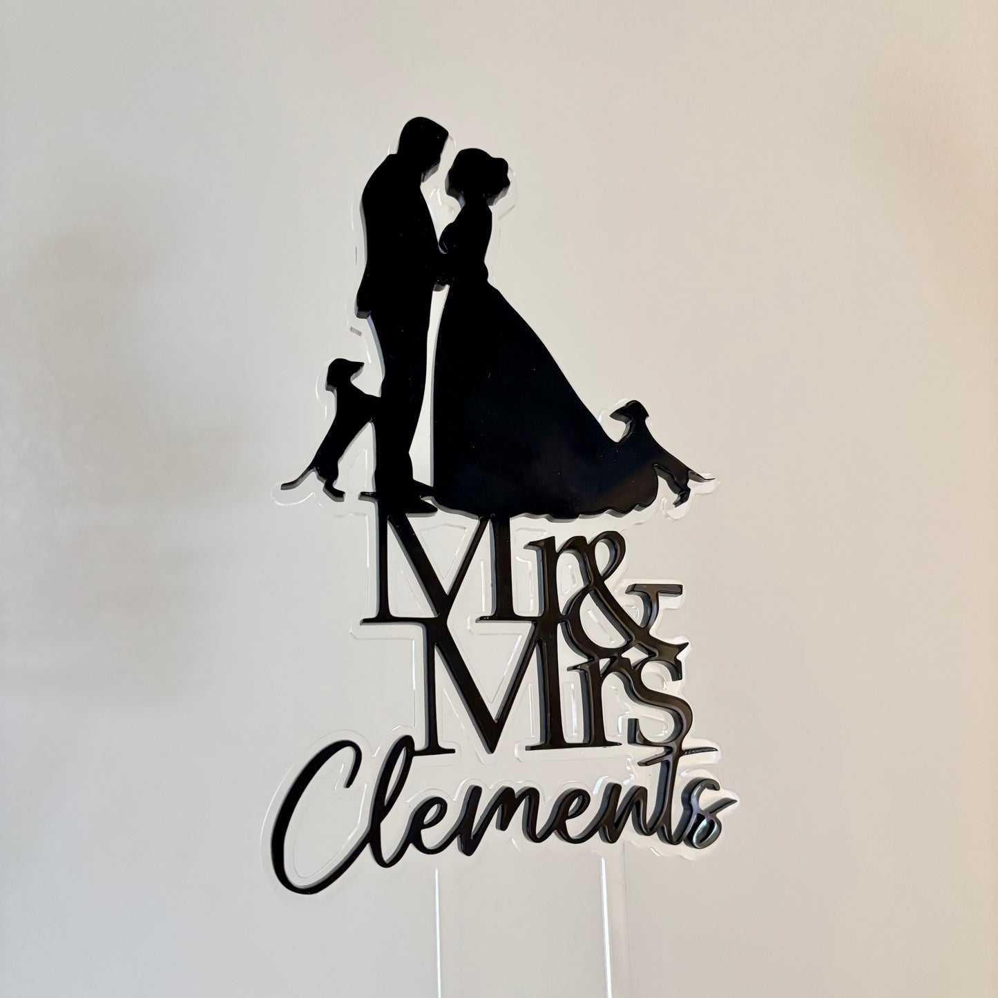 Bespoke Acrylic Wedding Cake Topper
