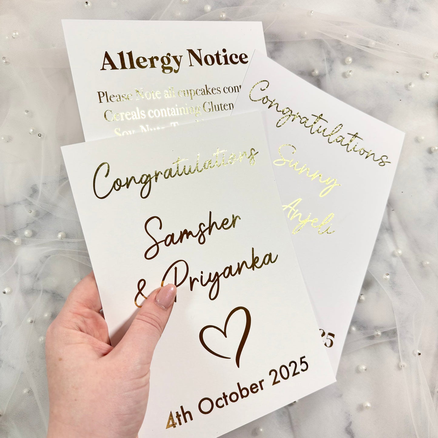 Foiled Cake Signs