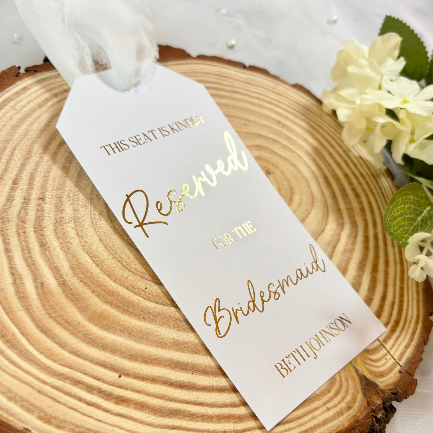 The Luxe Foil Reserved Seat Tag