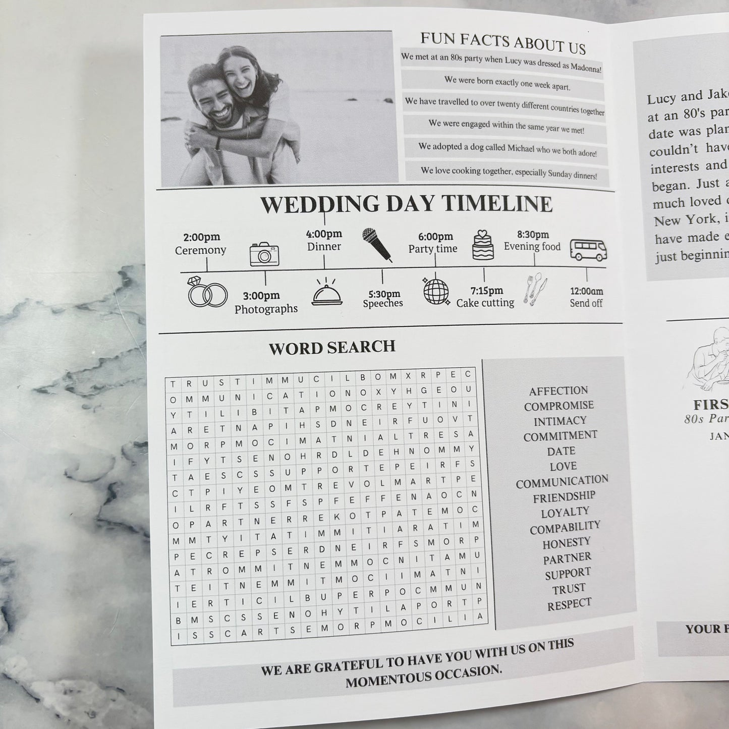 Wedding Newspaper