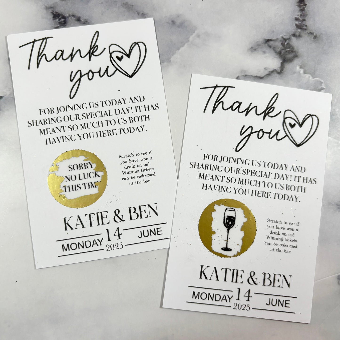 Wedding Favour Scratch Cards #2