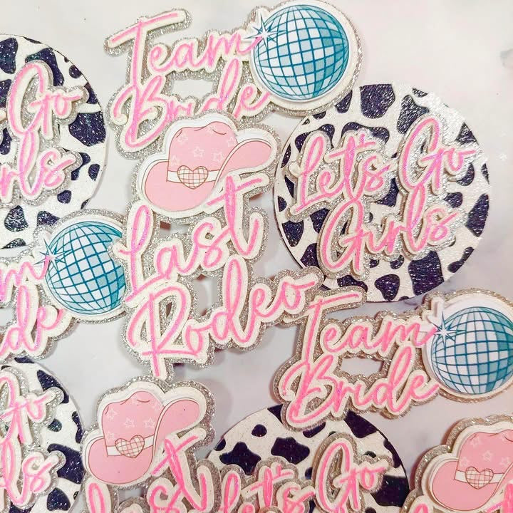 Last Rodeo Hen Party Card Cupcake Toppers