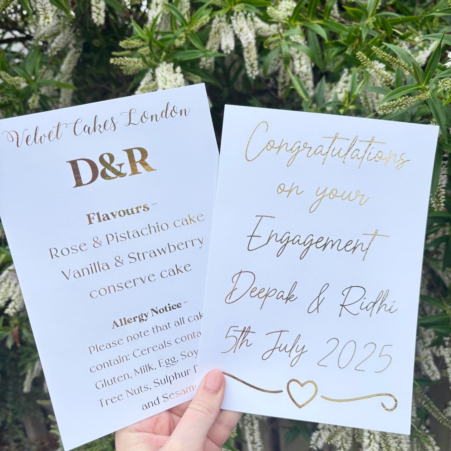 Foiled Cake Signs