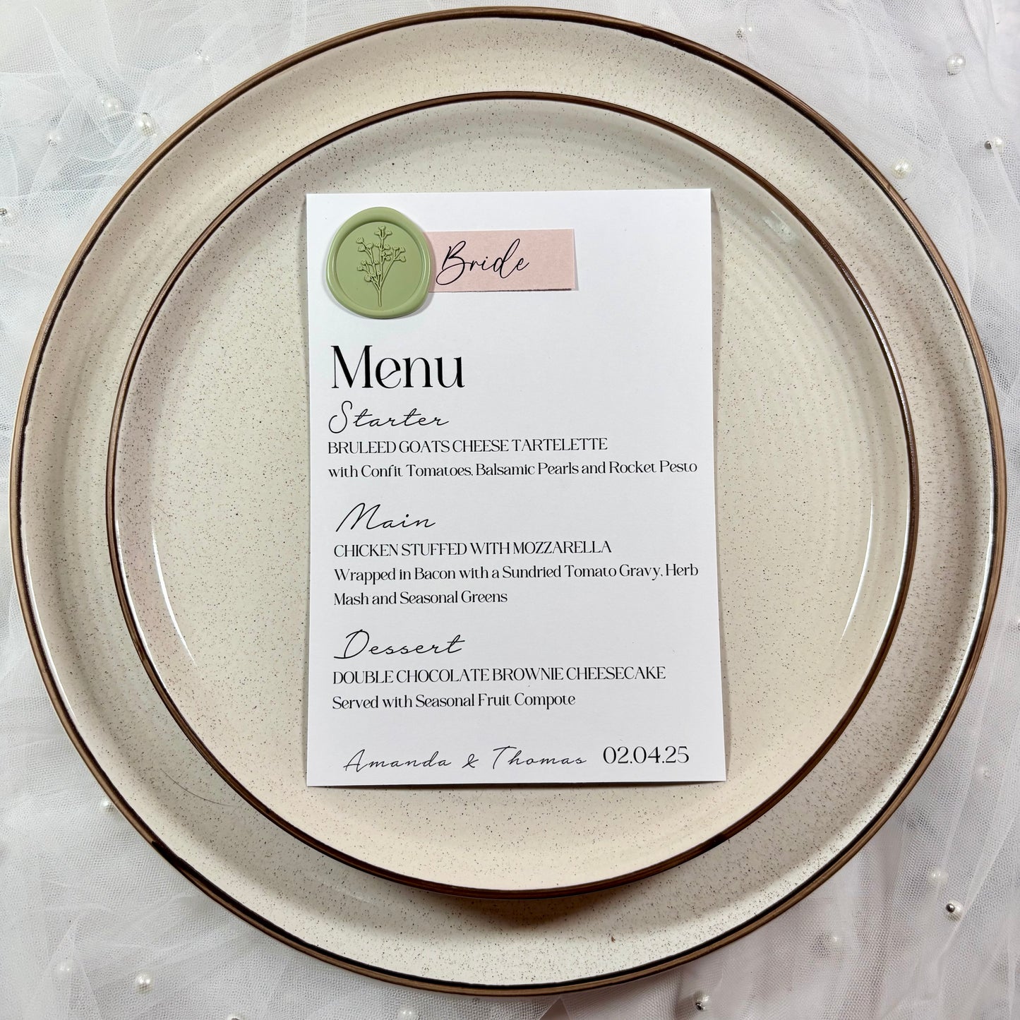 The Luxe Seal Menu