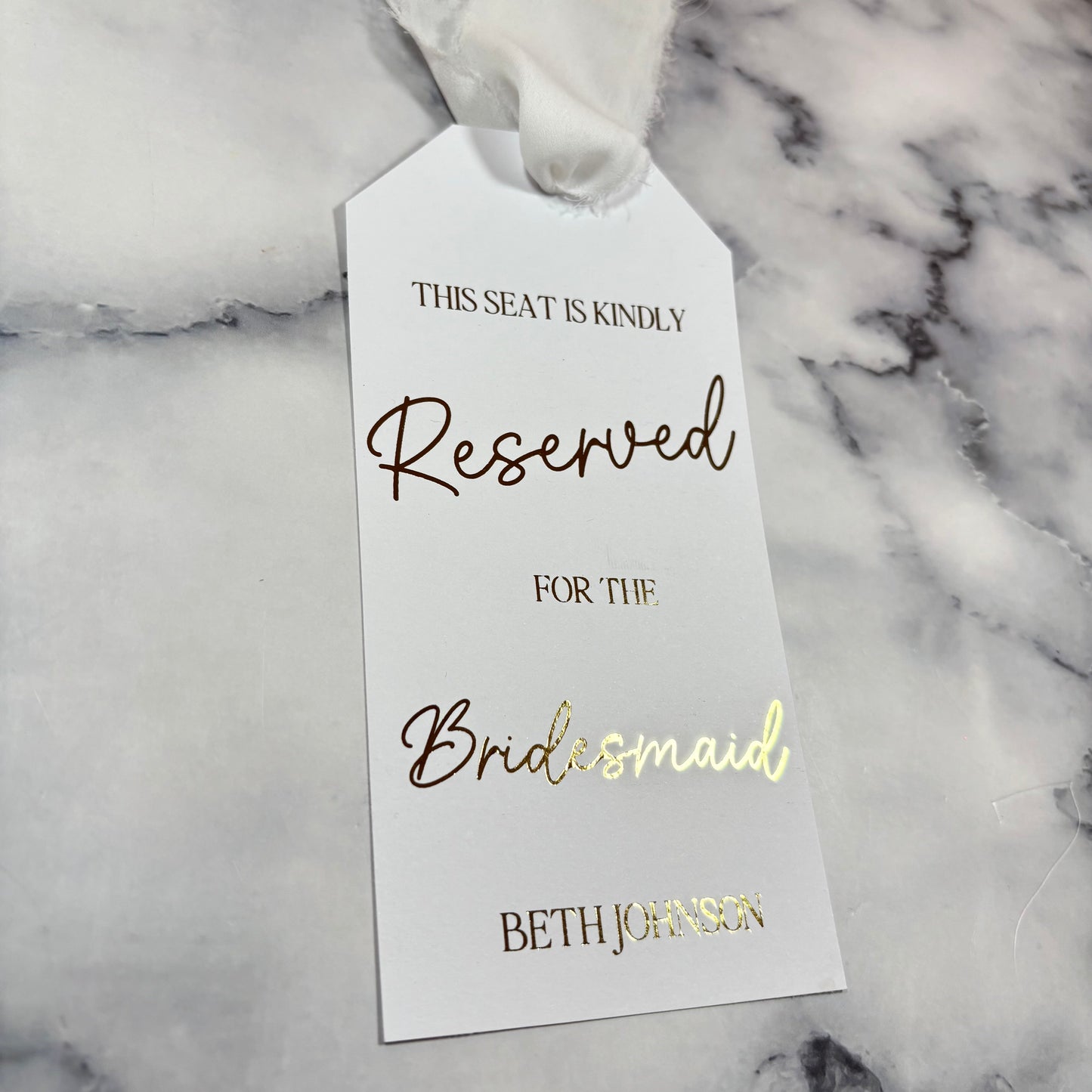 The Luxe Foil Reserved Seat Tag