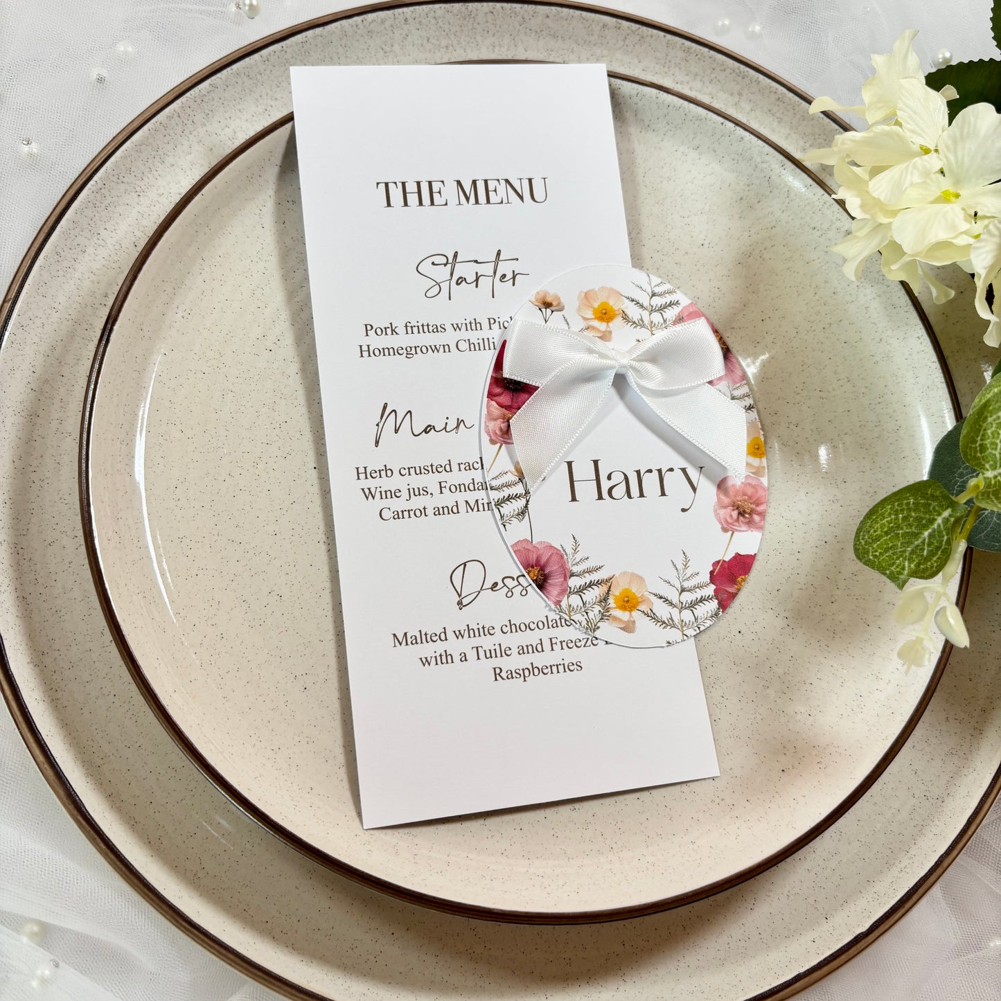 The Elegant Bloom Name Card