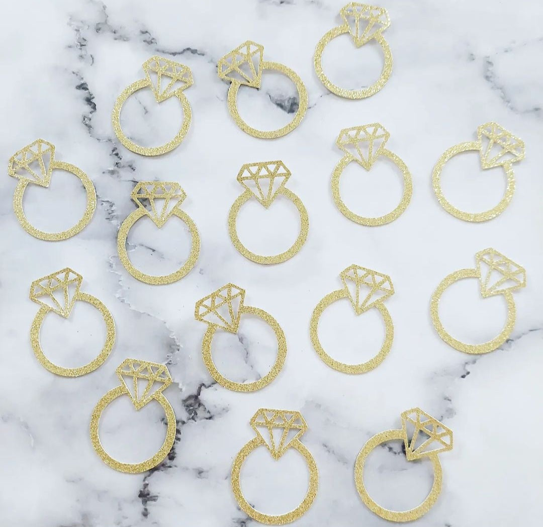 Diamond Ring Card Cupcake Topper Engagement Wedding