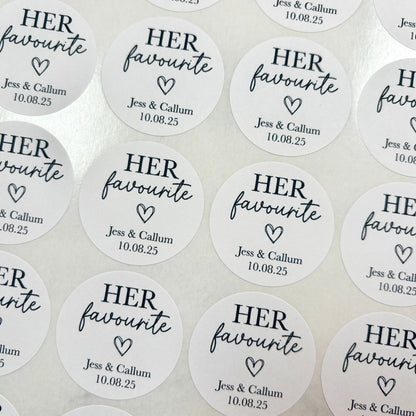 His, Her, Our Favourite - Sweet Favour Stickers