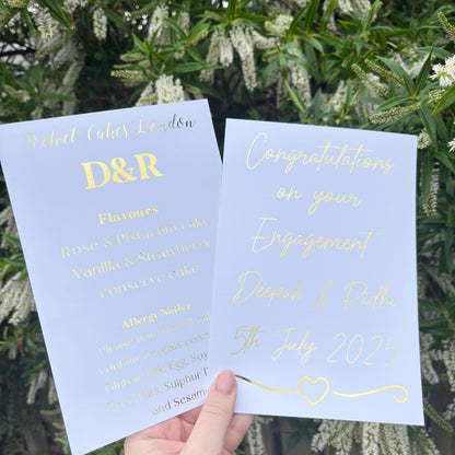 Foiled Cake Signs