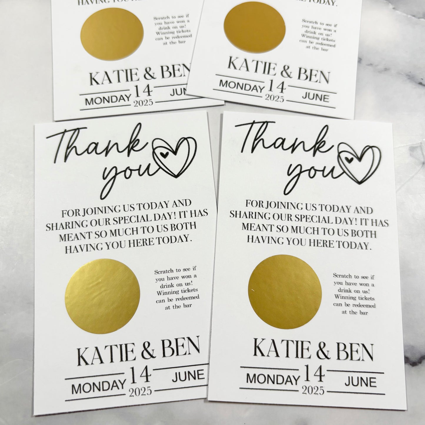 Wedding Favour Scratch Cards #2