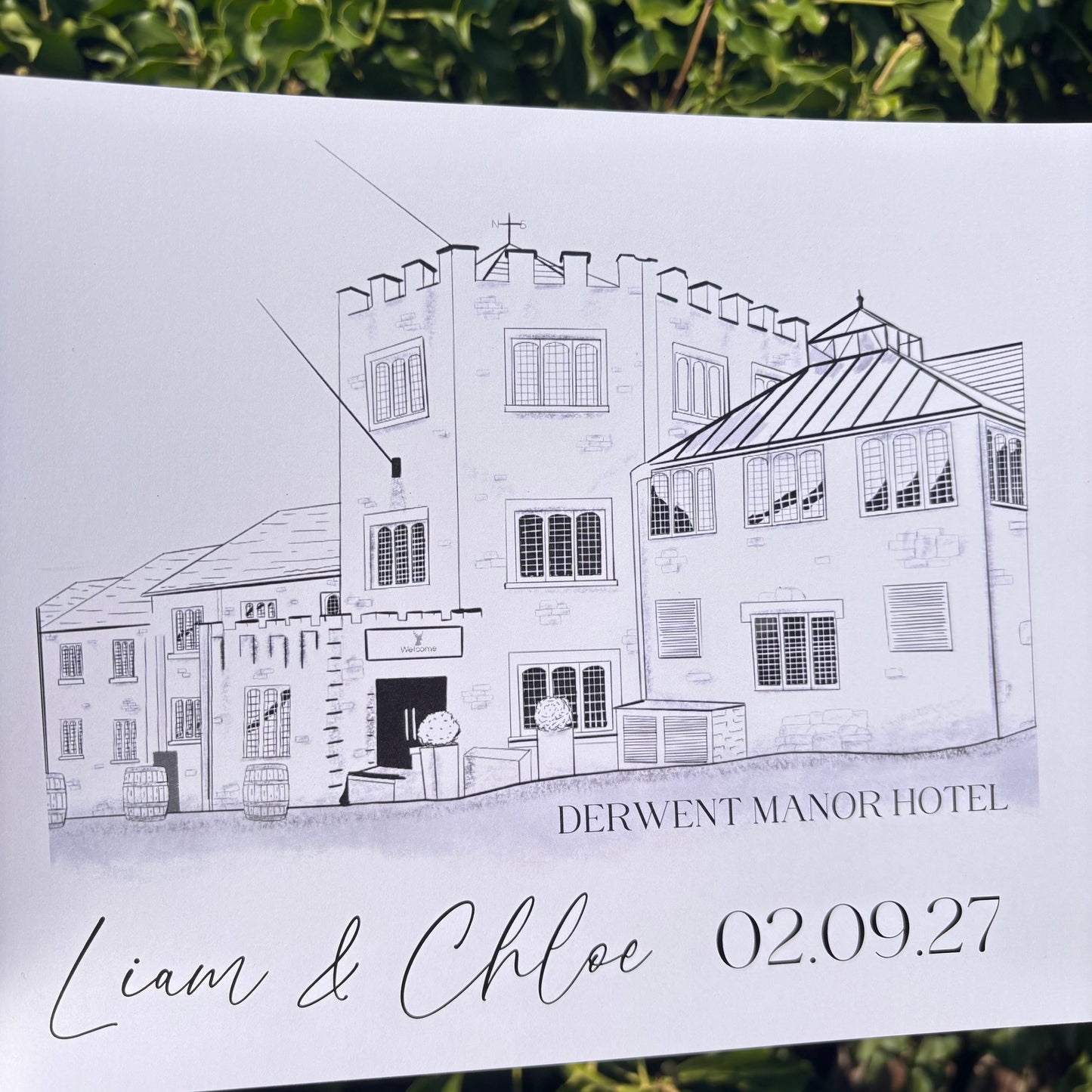 Wedding Venue Illustration Wall Art Print