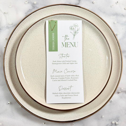 Floral Accent Menu