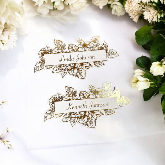 The Foiled Floral Statement Place Card