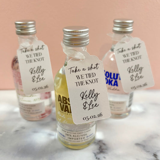Tied the Knot Shot Tags