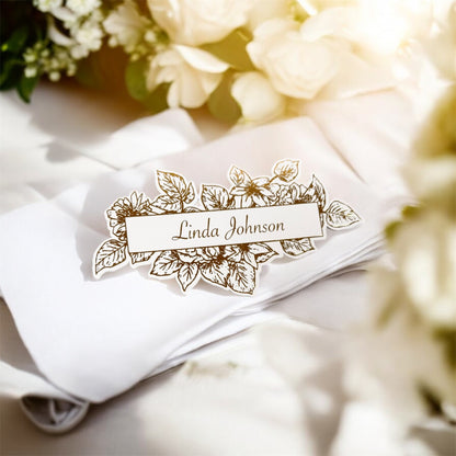 The Foiled Floral Statement Place Card