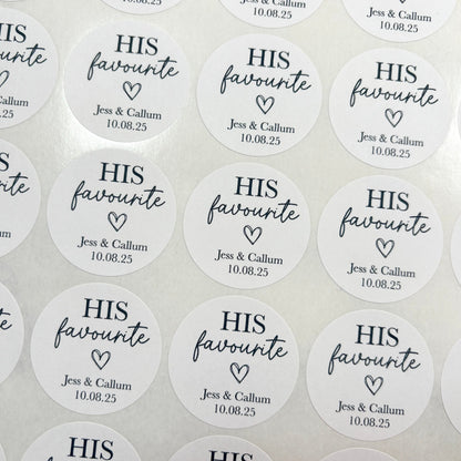 His, Her, Our Favourite - Sweet Favour Stickers