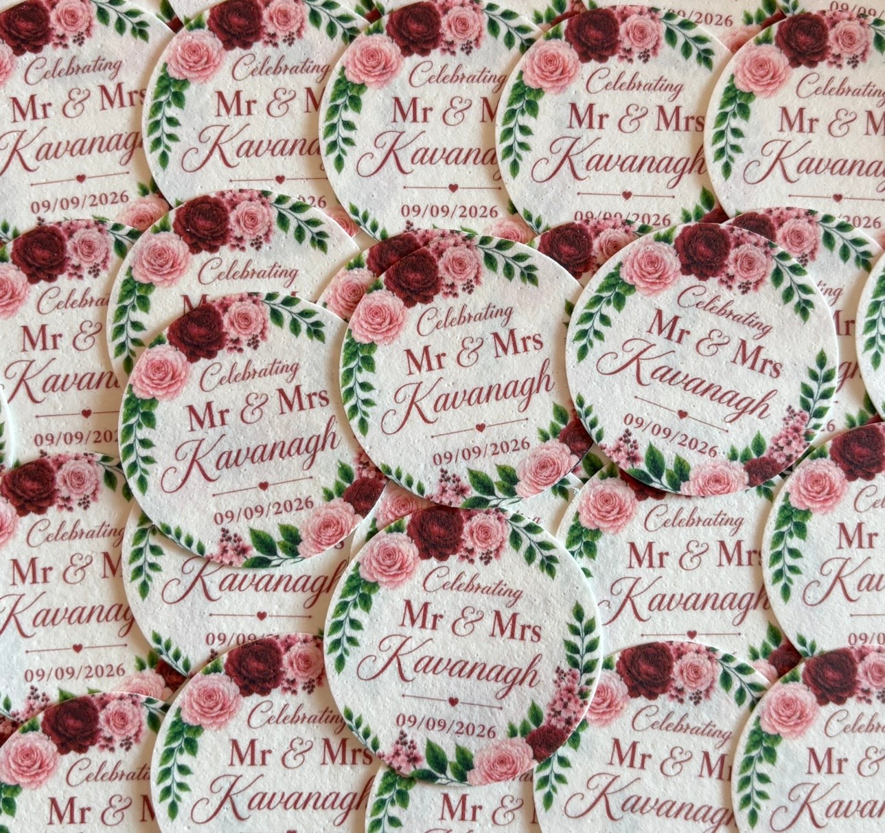 Floral Wedding Icing Sheet Cupcake Toppers Icing Sheet Cupcake Toppers