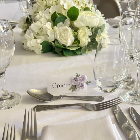 Handmade Floral Name Place Card