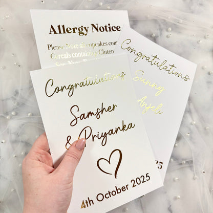 Foiled Cake Signs