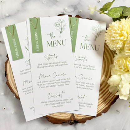 Floral Accent Menu