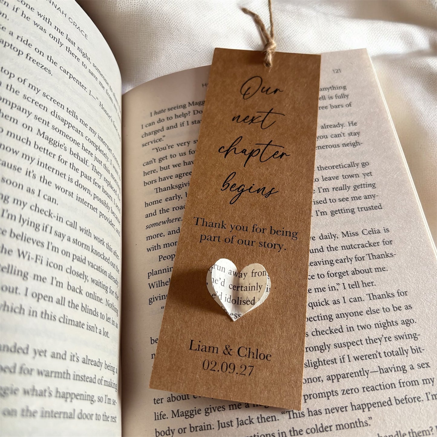 Rustic Wedding Bookmark Favour