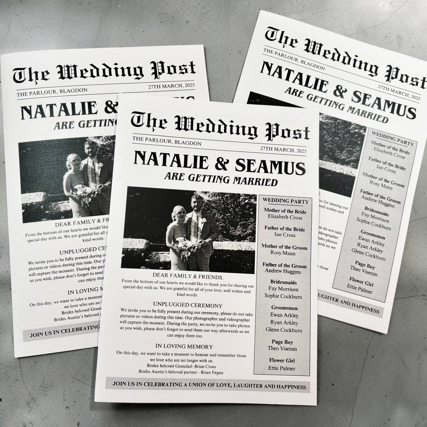 Wedding Newspaper