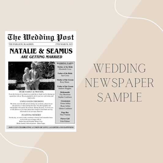 Wedding Newspaper Sample