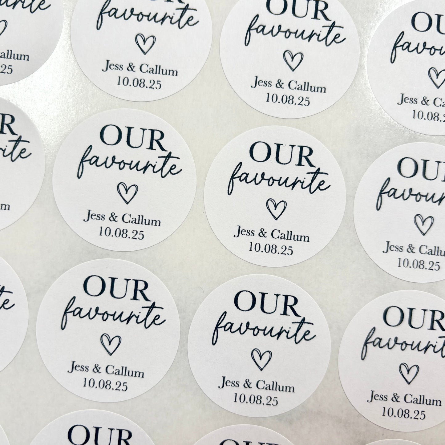 His, Her, Our Favourite - Sweet Favour Stickers