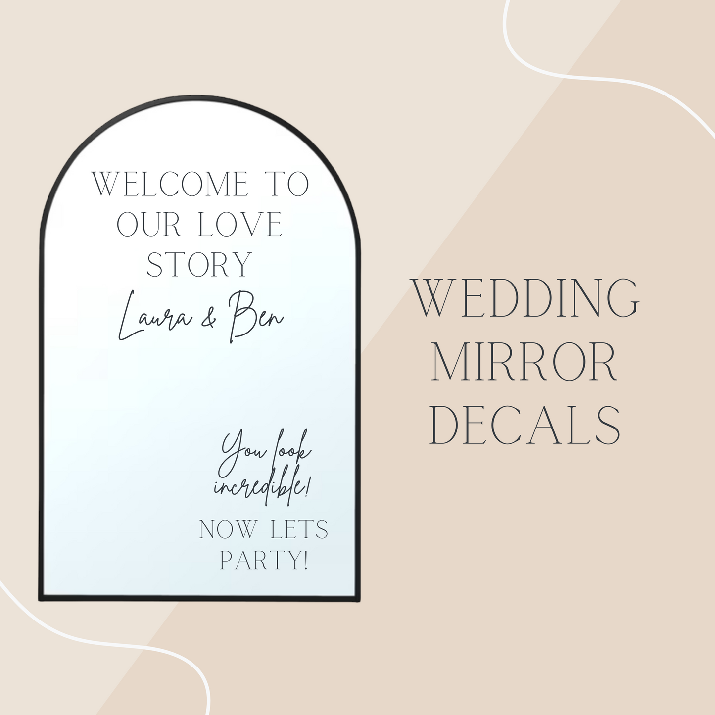 Wedding Mirror Decals
