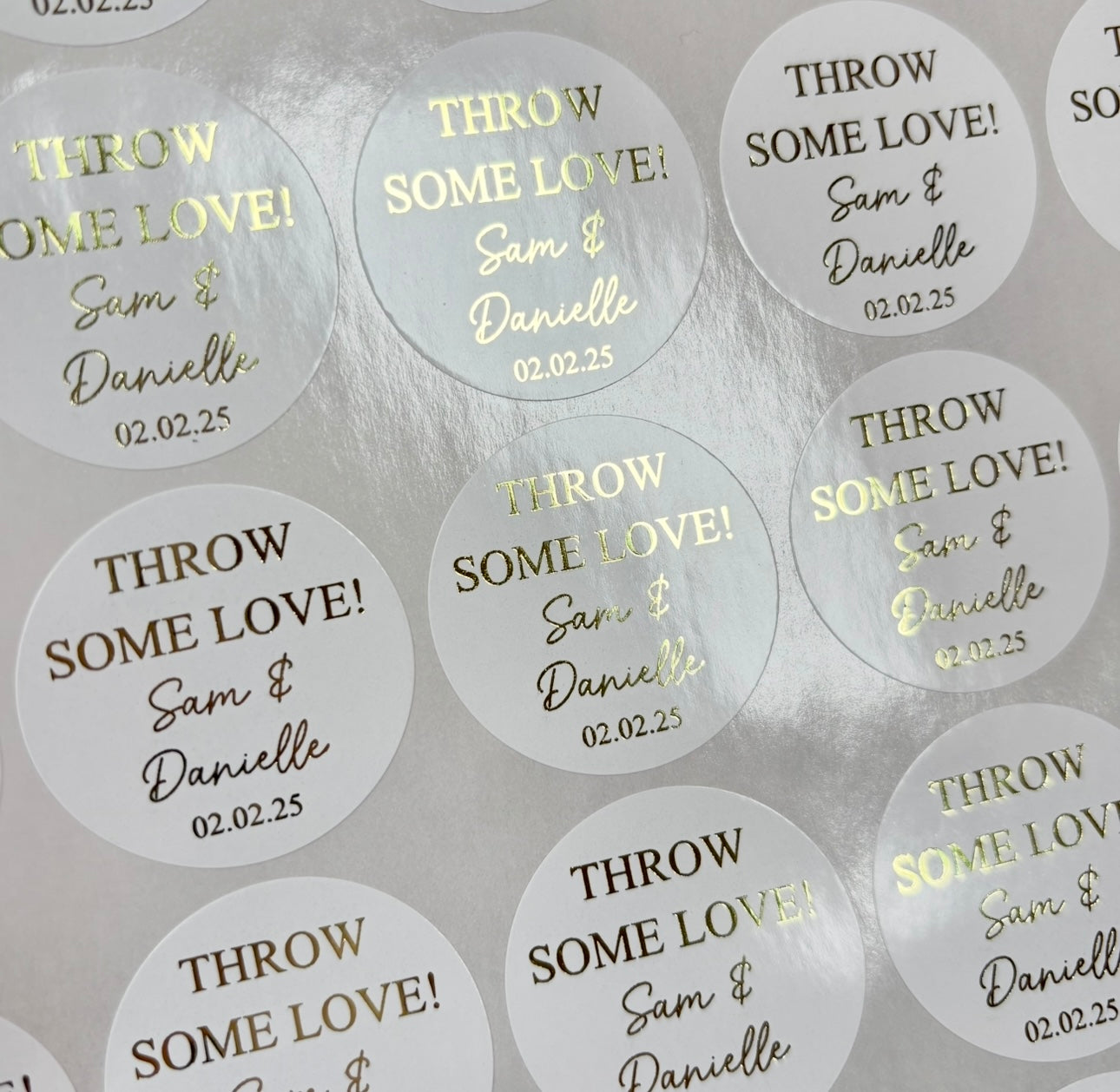Personalised Wedding Confetti Stickers