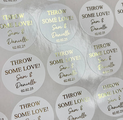 Personalised Wedding Confetti Stickers