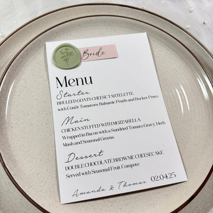The Luxe Seal Menu