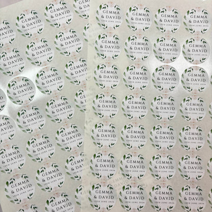 Wedding Invitation Sealing Stickers - design made to match invitations