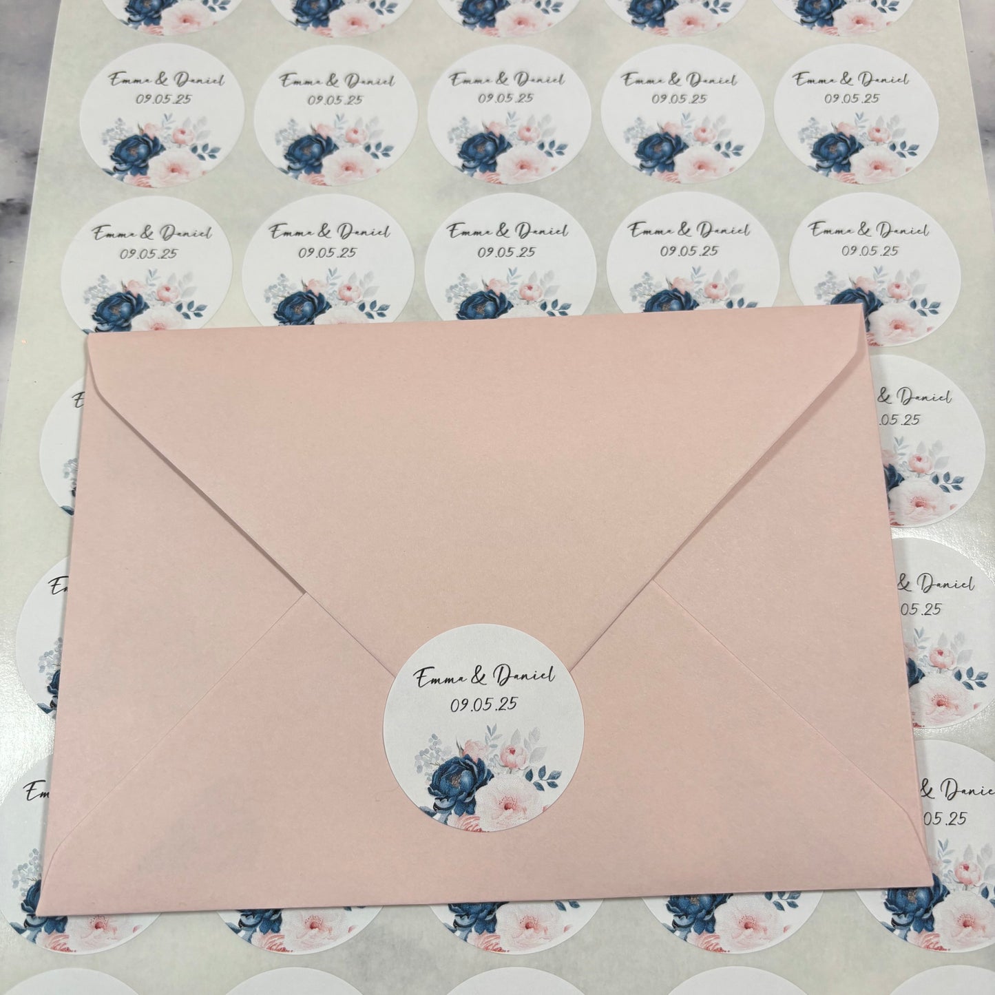 Wedding Invitation Sealing Stickers - design made to match invitations