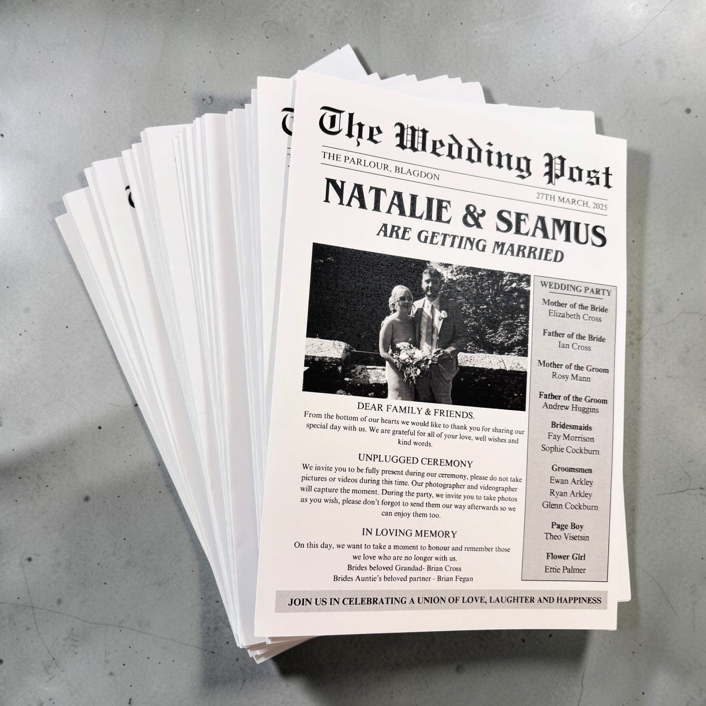 Wedding Newspaper