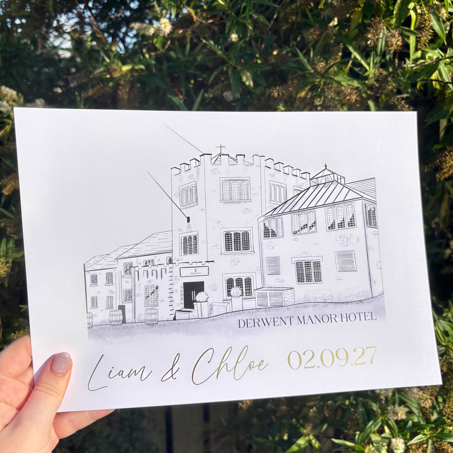 Wedding Venue Illustration Wall Art Print