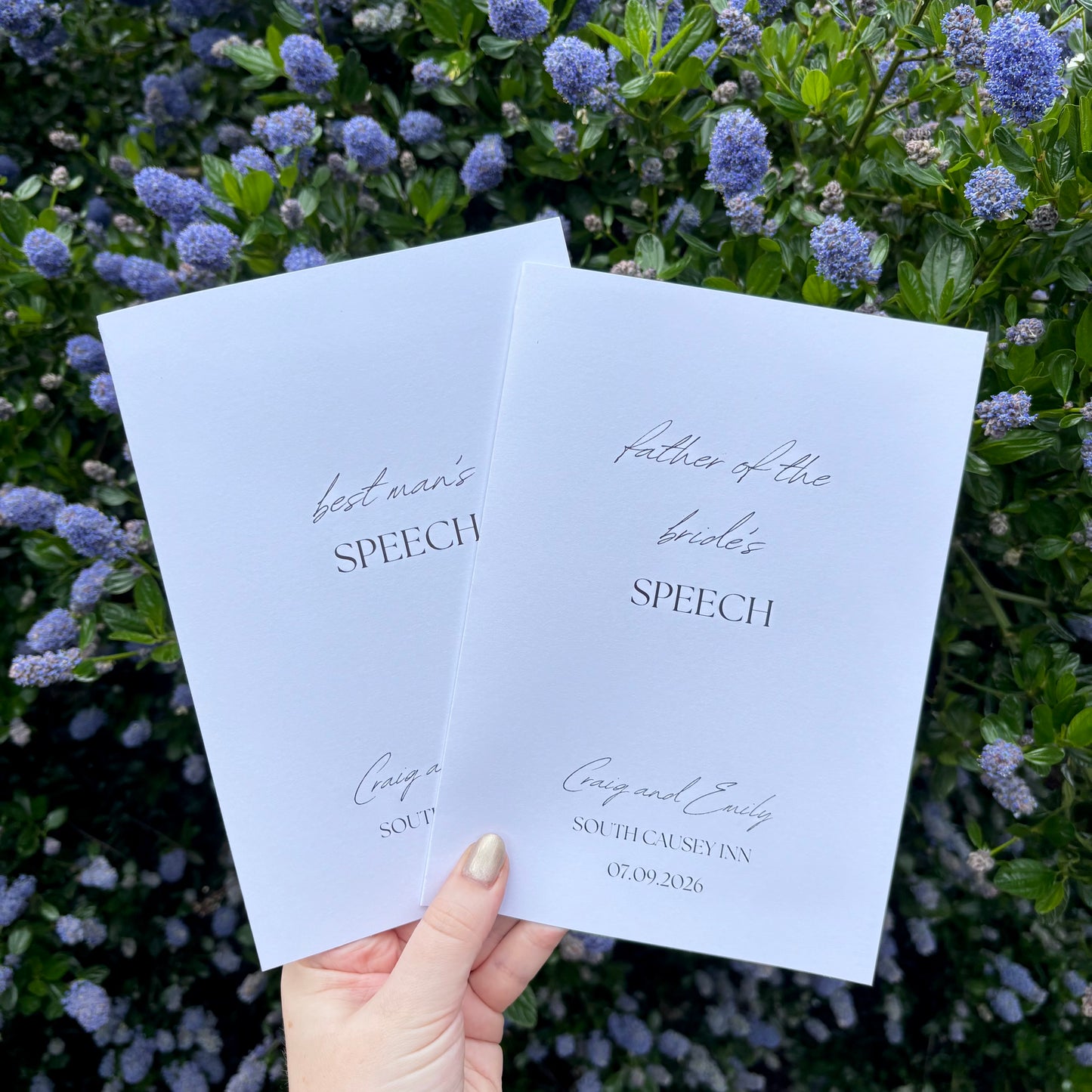 Folded Speech/Vow Cards