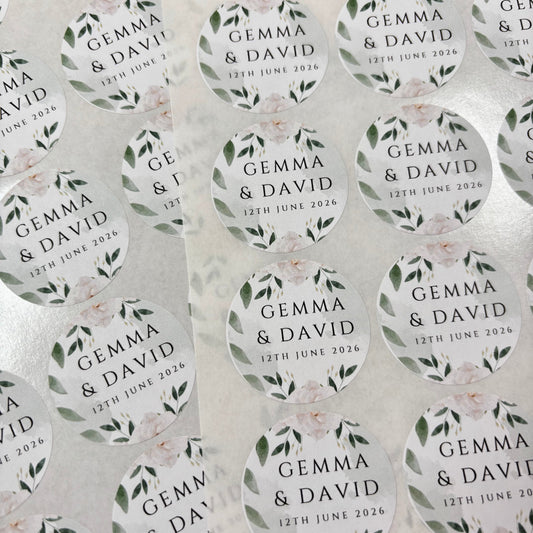 Wedding Invitation Sealing Stickers - design made to match invitations