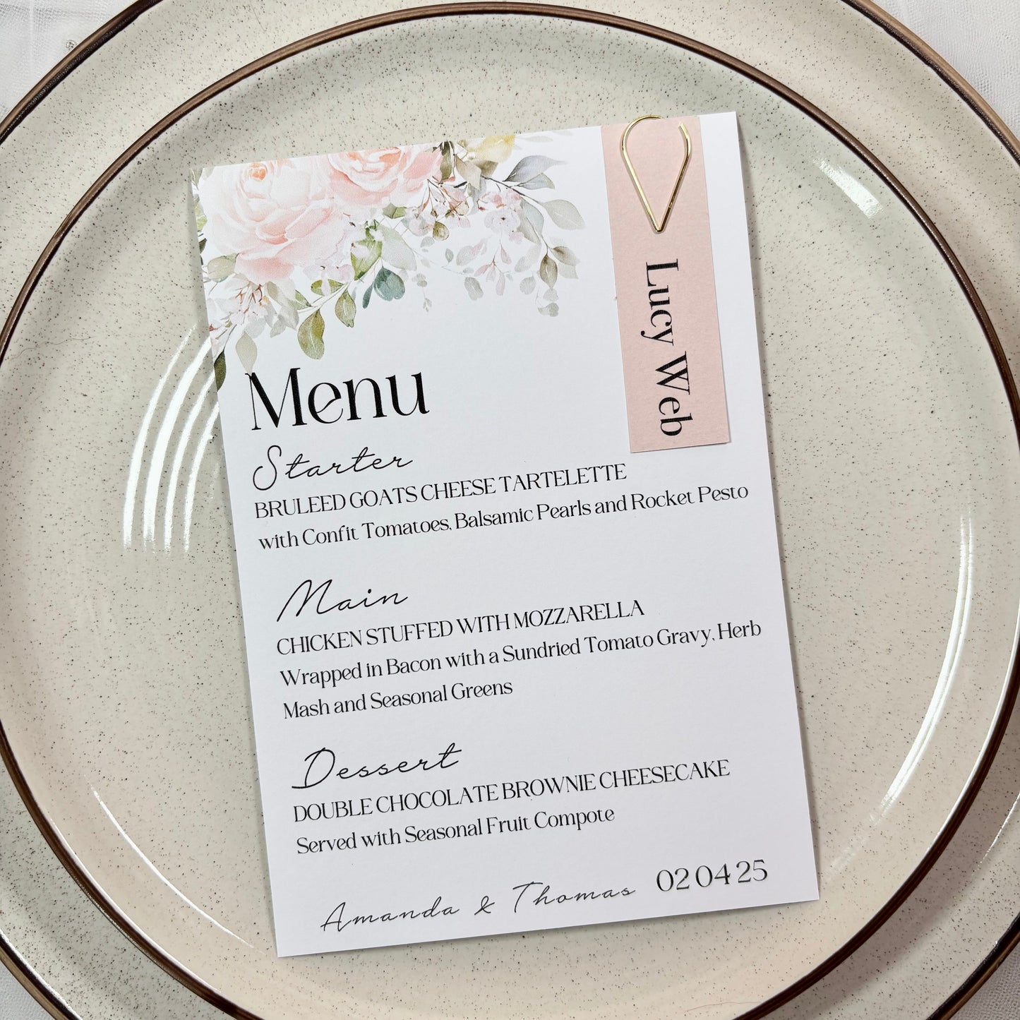 Whispering Blooms Menu
