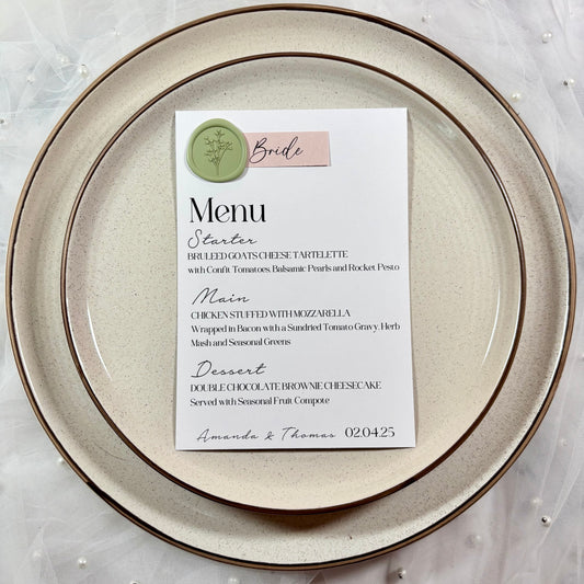The Luxe Seal Menu