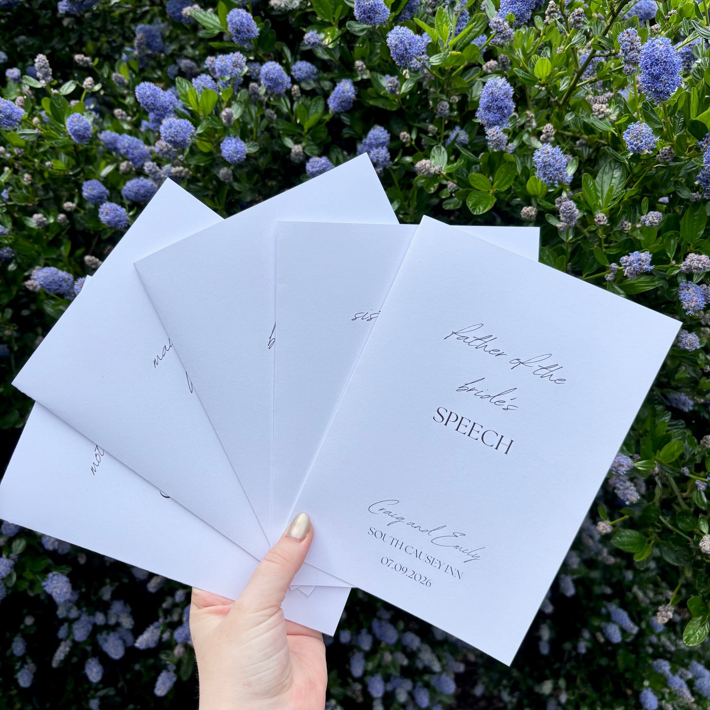 Folded Speech/Vow Cards