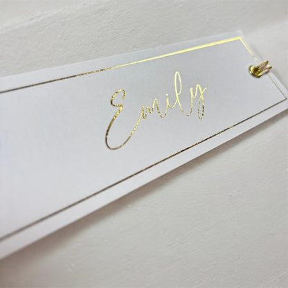 The Foiled Bookmark Place Card
