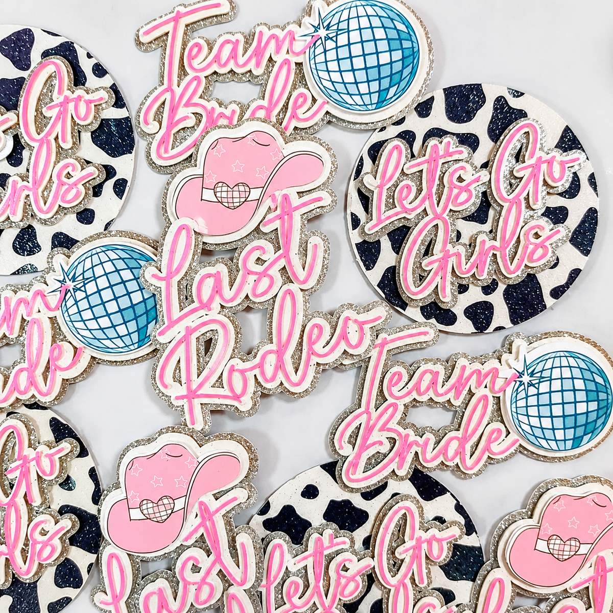 Last Rodeo Hen Party Card Cupcake Toppers