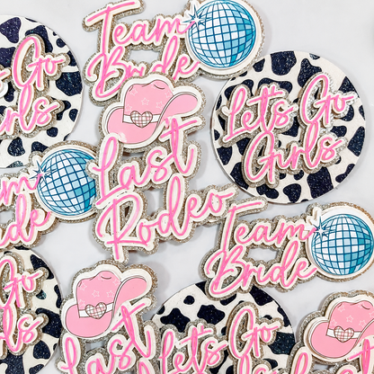 Last Rodeo Hen Party Card Cupcake Toppers