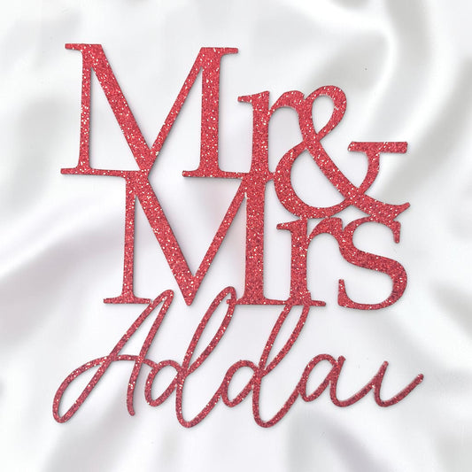 Personalised Mr & Mrs Wedding Cake Topper