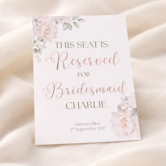 Floral Reserved Seat Card