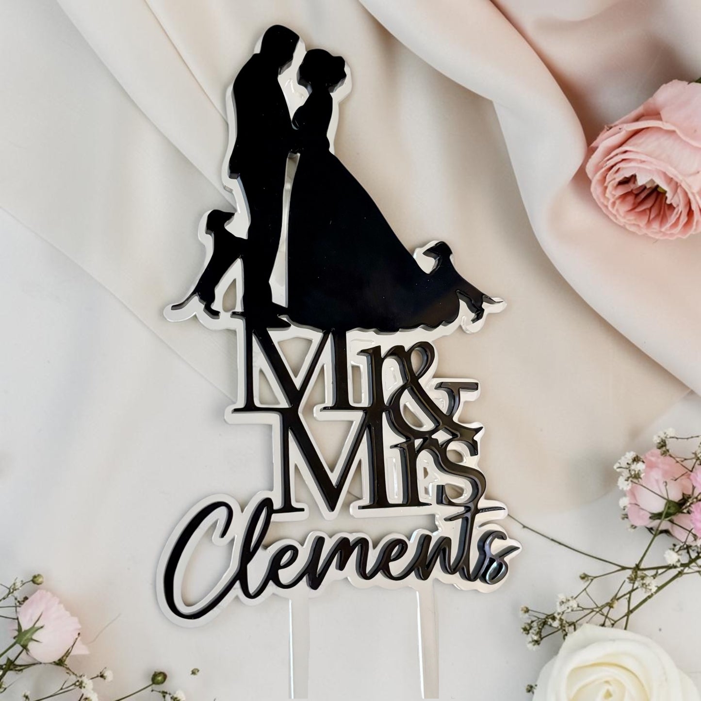 Bespoke Acrylic Wedding Cake Topper